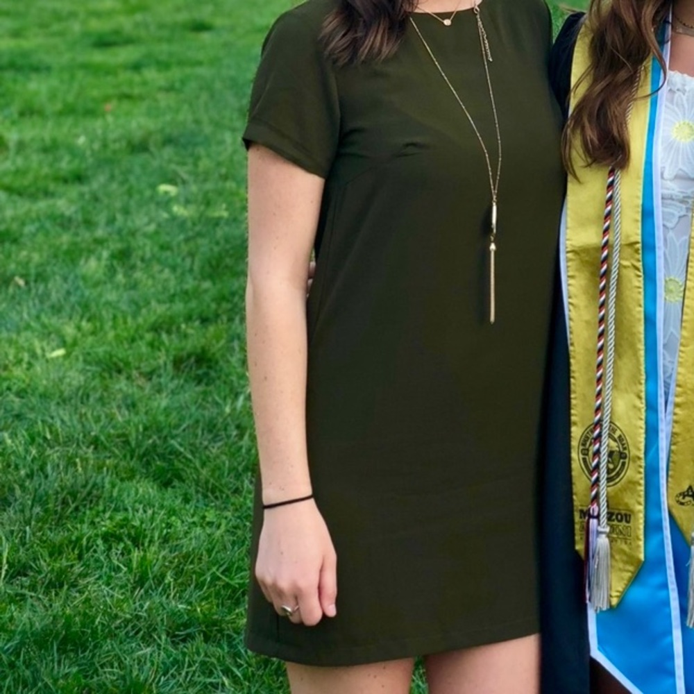 Green shift dress